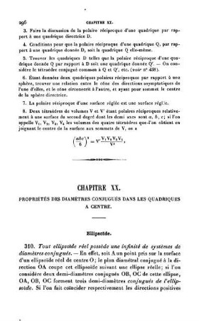 Chapitre XX. - XXXI. Diamétres Conjugés dans les Quadriques à Centres.