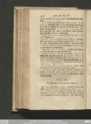 Tit. VII. De Iuribus Vitariorum Imperii.
