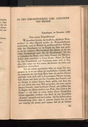 An Den Erbgrossherzog Carl Alexander Von Weimar [1850]