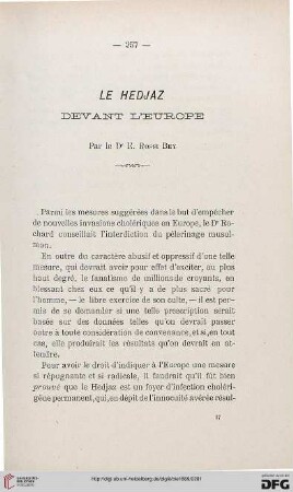2.Ser. 10.1889: Le Hedjaz devant l'Europe