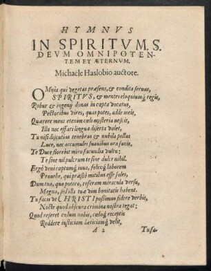 Hymnus In Spiritum. S. Deum Omnipotentem Et Aeternum.