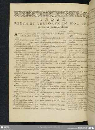 Index Rerum Et Verborum In Hoc Commentario memorabilium