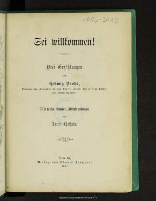 Sei willkommen! : drei Erzählungen
