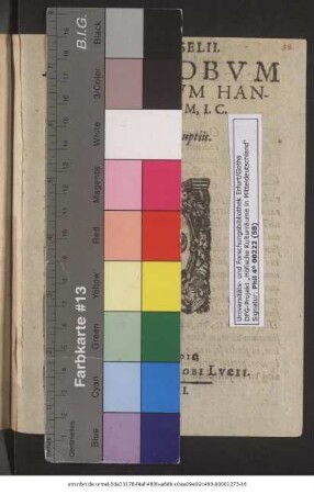 Joan. Caselii. Ad Jacobum Buntingium Hannoveranum, I.C. Gratulatio de nuptiis