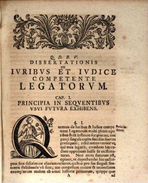 De iuribus et iudice competente legatorum, vom Recht und eigentlichem Richter der Abgesandten, dissertatio iuris gentium et publici universalis