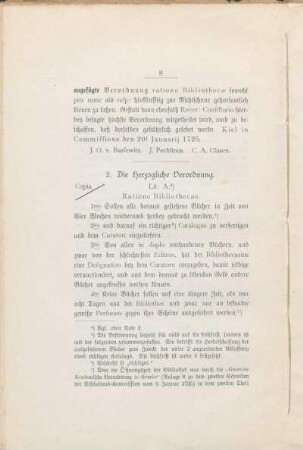 2. Die Herzogliche Verordnung.