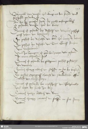 107r-110v (von H9, Fragment ursprüngl. bis 111v): Beschreibung von Kaiser Friedrichs III. Begräbnis (Dez. 1493)
