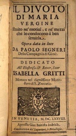 Il devoto di Maria Vergine