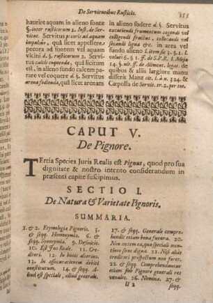 Sectio I. De Natura & Varietate Pignoris.
