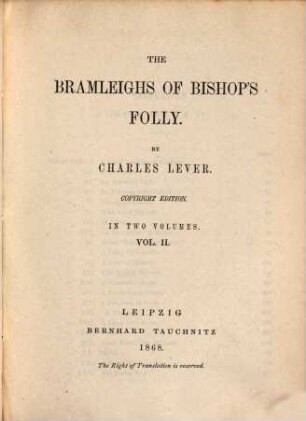 The Bramleighs of Bishop's Folly, 2