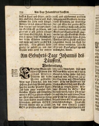 954-975, Am Gebuhrts-Tage Johannis des Taeuffers