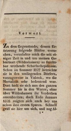 Über Scharlach und dessen Behandlung
