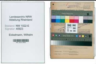 Entnazifizierung Wilhelm Eickelmann , geb. 14.01.1900 (Bahnbeamter)