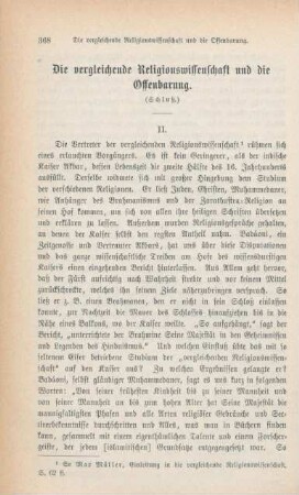 368-382 Die vergleichende Religionswissenschaft und die Offenbarung : Schluß
