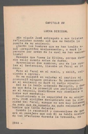 Capítulo XV - Lucha desigual