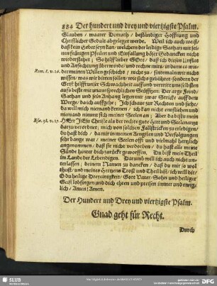 Der Hundert und Drey und viertzigste Psalm. Gnad geht für Recht