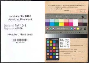Entnazifizierung Hans Josef Hoischen , geb. 13.09.1906 (Verwaltungsangestellter)