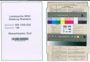 Entnazifizierung Emil Moerschbacher , geb. 06.10.1881 (Steueramtmann)
