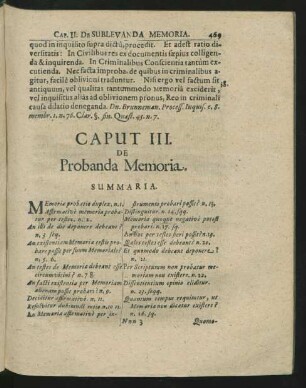 Caput III. De Probanda Memoria.