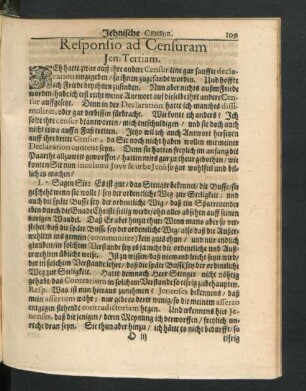 Responsio ad Censuram Jen. Tertiam.