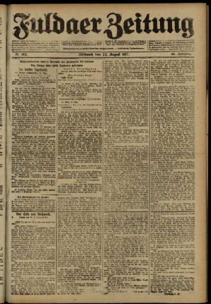 Ausgabe vom Mittwoch, den 22. August 1917.