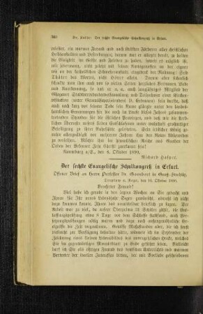 ¬Der¬ sechste Evangelische Schulkongreß in Erfurt : offener Brief an Herrn Professor Dr. Gombert in Groß-Strehlitz