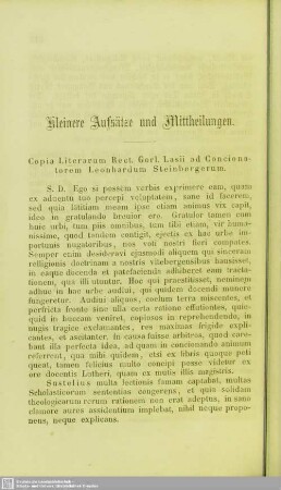 Kleinere Aufsätze und Mittheilungen