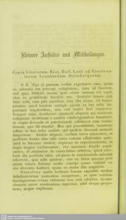 Kleinere Aufsätze und Mittheilungen