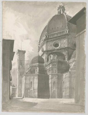 Bauernfeind, Gustav; Italien; Österreich; Schweiz; Studien- und Reiseskizzen - Dom u. Kapelle in Florenz (Perspektive)