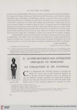 Au département des antiquités Grecques et Romaines : la collection H. de Nanteuil