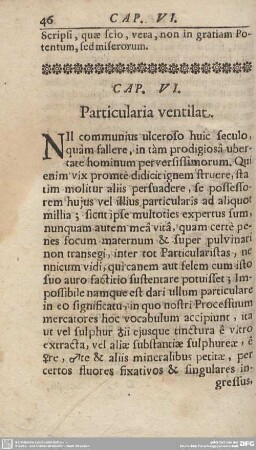 CAP. VI. Particularia ventilat.