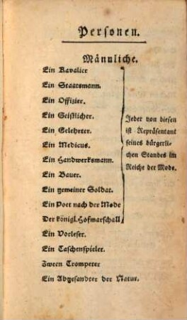 Das Reich der Mode, oder das künftige Jahrhundert : ein allegorisches Lustspiel in Drey Aufzügen