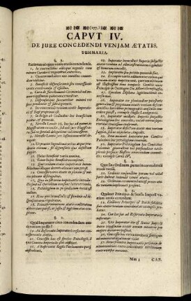 Caput IV. De Jure Concedendi Veniam Ætatis.