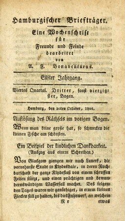 Dritter, sonst vierzigster, Bogen