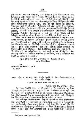 Verwendung des Schulgeldes bei Vermehrung der Lehrkräfte : [V. Elementarschulwesen]
