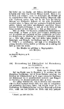 Verwendung des Schulgeldes bei Vermehrung der Lehrkräfte : [V. Elementarschulwesen]