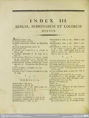 Index III. Rerum, Personarum Et Locorum Mixtus
