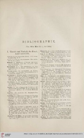Bibliographie (Von Mitte März bis 12. Juli 1884)