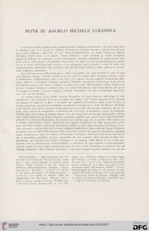 31: Note su Angelo Michele colonna