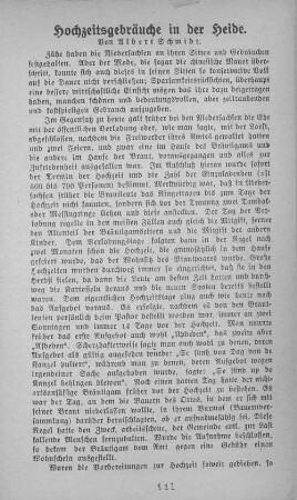 Hochzeitsgebräuche in der Heide.