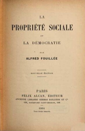 La propriété sociale et la démocratie