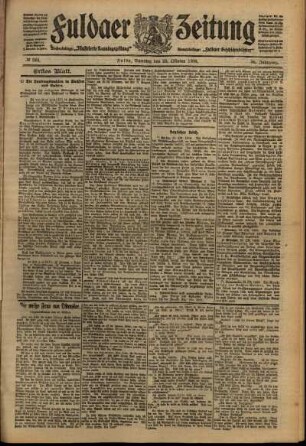 Erste Ausgabe vom Samstag, den 23. Oktober 1909.