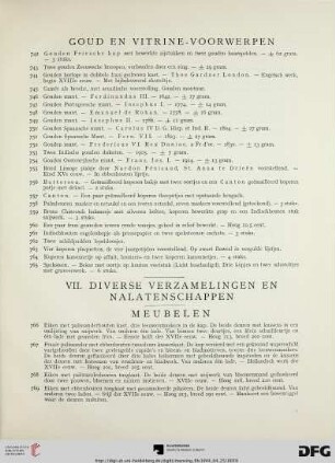 Goud en vitrine-voorwerpen (Nr. 742-765)