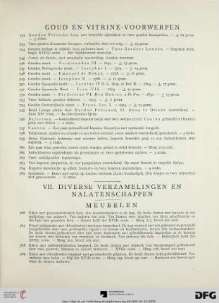 Goud en vitrine-voorwerpen (Nr. 742-765)