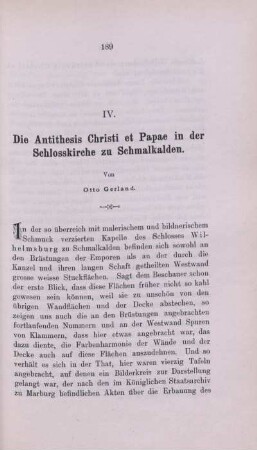 IV. Die Antithesis Christi et Papae in der Schlosskirche zu Schmalkalden.