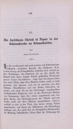 IV. Die Antithesis Christi et Papae in der Schlosskirche zu Schmalkalden.