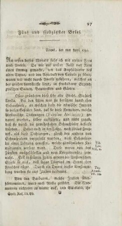 Fünf und siebzigster Brief