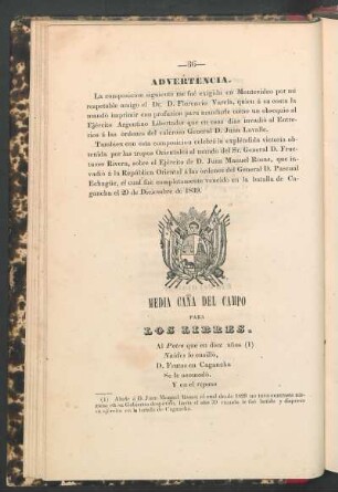 Media caña del campo para los libres.
