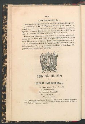 Media caña del campo para los libres.