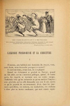 Les caricatures sur l'Alliance Franco-Russe : 88 reproductions de caricatures françaises, russes, allemandes, austro-hongroises, italiennes, suisses, espangnoles, anglaises, américaines